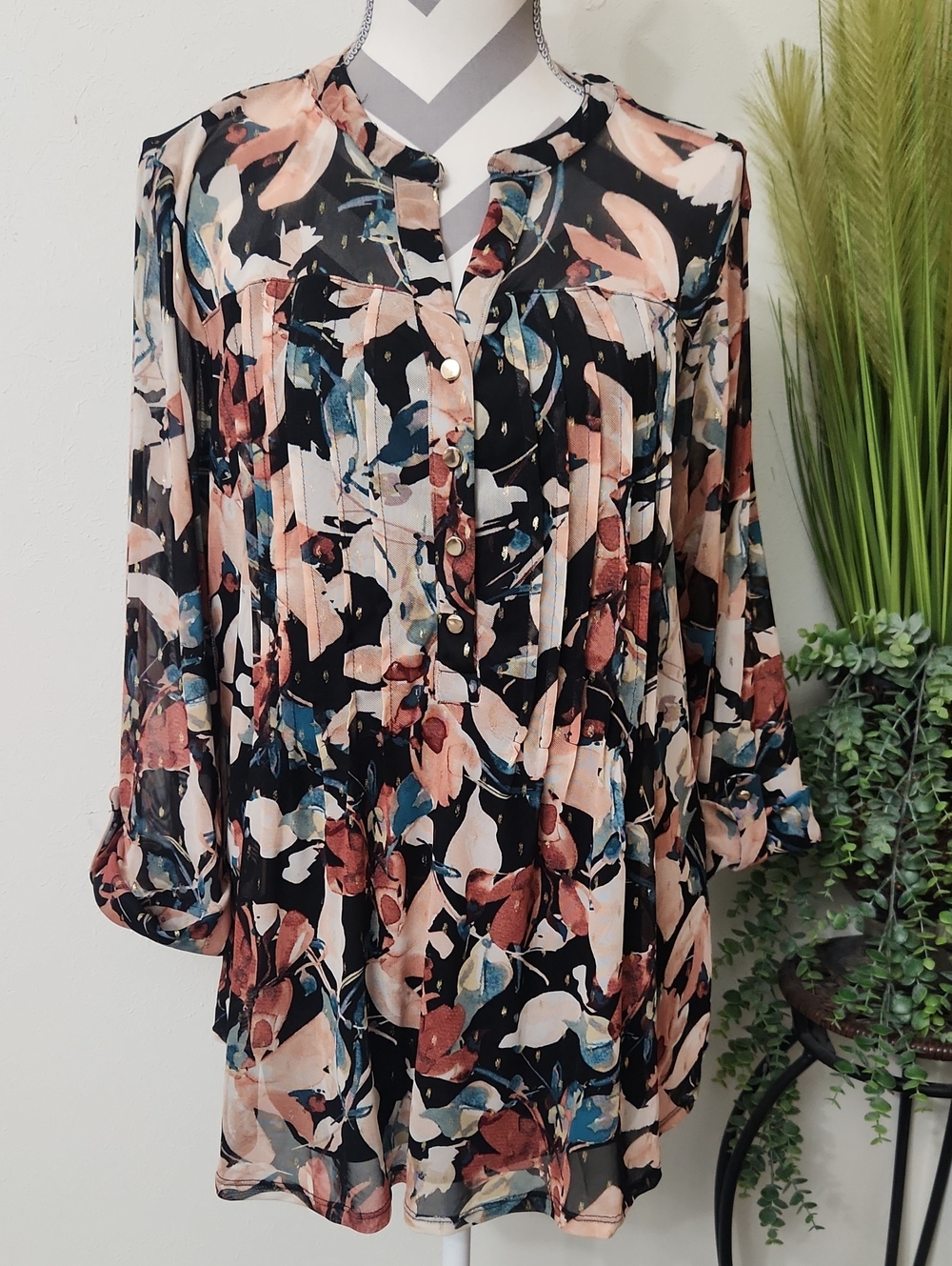 Cocomo Black Multi-Print Blouse